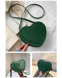 Xajzpa - Heart Shape Embossed Shoulder Bag
