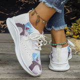 Xajzpa - White Casual Sportswear Daily Frenulum Printing Round Mesh Breathable Comfortable Out Door Shoes