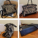 Xajzpa - Vintage Leopard Print Tote Bag Large Capacity Shoulder Bag Zipper Portable Crossbody Bag