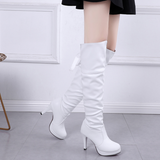 Xajzpa - New Women Boots Classics Red Sole Shoes Luxury Fashion Autumn Soft Leather Elegant Comfortable Knee High Boots Woman Ladies