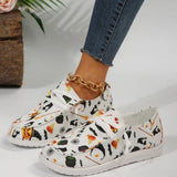 Xajzpa - White Casual Patchwork Printing Round Comfortable Out Door Shoes