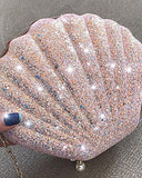 Xajzpa - Shell Shaped Glitter Chain Satchel Bag