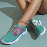 Xajzpa - Cyan Casual Patchwork Printing Round Comfortable Shoes