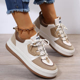 Xajzpa - Khaki Casual Sportswear Daily Patchwork Frenulum Contrast Round Comfortable Out Door Shoes