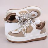 Xajzpa - Khaki Casual Sportswear Daily Patchwork Frenulum Contrast Round Comfortable Out Door Shoes