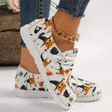 Xajzpa - White Casual Patchwork Printing Round Comfortable Out Door Shoes