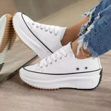 Xajzpa - Womens Casual Leather Hike Platform Sneakers Fashion Low Top Sneakers