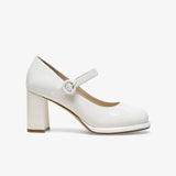 Xajzpa - Women Basto Vintage Chunky Heel White Mary Jane
