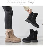 Xajzpa - Ankle Snow Boots Women 2023 Winter Warm Fashion Designer Platform Boots Gladiator Non-slip Plush Flats Shoes Fur Boots Plus Size