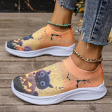 Xajzpa - Light Yellow Casual Sportswear Daily Patchwork Printing Rhinestone Round Comfortable Out Door Shoes