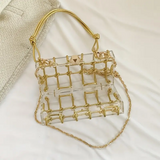 Xajzpa - Transparent Acrylic Handbag Solid Color Plaid Simple Shoulder Bag Versatile Coin Purse