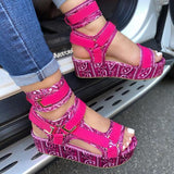 Xajzpa - Womens Summer Sandals Vintage Graffiti Platforms Sandals
