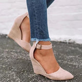 Xajzpa - Classic Ankle Strap Wedge Shoes