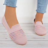 Xajzpa - Women Breathable Knit Ballet Flats Soft Mesh Walking Shoes