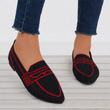 Xajzpa - Casual Pointed Toe Ballet Flats Knit Formal Walking Shoes
