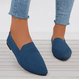 Xajzpa - Women's Pointed Toe Soft Knit Slip on Flats Breathable Loafers Shoes