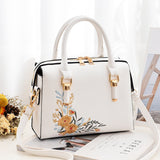 Xajzpa - Women Floral Embroidery Satchel Purse Elegant Crossbody and Top Handle Bags