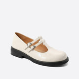 Xajzpa - Women Cutout Leather Retro Mary Janes