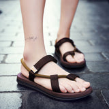 Xajzpa - Summer Men Sandalias Hombre Gladiator Sandals for Male Summer Roman Beach Shoes Flip Flops Slip on Flats Slippers Slides