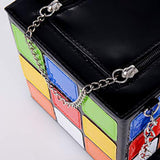 Xajzpa - Chic Cubic Shape Box Women Handbags Designer Chains Totes Luxury Pu Leather Messenger Bag Ladies Personality Small Purses