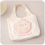 Xajzpa - Canvas Cartoon Tote Bags Women Large Capacity Plush Embroidery Bear Student Book Storage Bags Casual Cute Shopping Bags Female