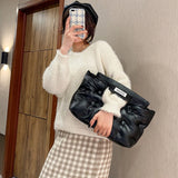 Xajzpa - Casual Space Padded Pillow Bag Designer Women Shoulder Bags Luxury Soft Pu Leather Crossbody Messenger Bag Large Tote Handbags