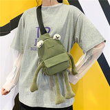 Xajzpa - New Personality Girl Small Bag Tide Cartoon Cute Frog Casual Messenger Bag Chest Unisex Shoulder Crossbody Women Bag Wholesale