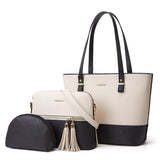 Xajzpa - Women's Handbag Shoulder Bag 3 Pieces Set Messenger Hand Bag Wallet Ladies Designer Luxury PU Leather Purse