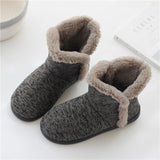 Xajzpa - Men Casual Winter Home Slippers Mens Warm Cotton Faux Fur Indoor Flat Shoes Male Comfortable Furry Flats For Bedroom Couples