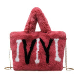 Xajzpa - Plush Tote Bags Chain Women Bags Soft Fluffy Bags NEW Winter Bags For Women Furry Bags Luxury Handbag Fur Shoulders Bags