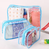 Xajzpa - 3PCS PVC Travel Transparent Cases Clothes Toiletries Storage Bag Box Luggage Towel Suitcase Pouch Zip Bra Cosmetics  Organizer