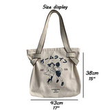 Xajzpa - Canvas Tote Bag for Women Designer Handbag Brand Lady's Shopper Japanese Style Retro Cartoon Print Girls Shoulder Bag