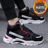 Xajzpa - Winter Men's Boots Fashion Thick Bottom Non-slip Warm Winter Shoes For Men Fur Warm Ankle Snow Boots Footwear Male Sneakers