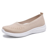 Xajzpa - Hot Sale Women's Flat Shoes Summer Mesh Breathable Casual Flats Sneakers Ladies Knitting Shallow Comfort Walking Shoes