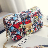 Xajzpa - New Women Bags Summer Graffiti Ladies Designer Handbags High Quality Chain Mini Bag Women Messenger Bags For Women Clutch