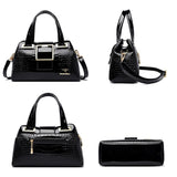 Xajzpa - Luxury Designer Handbag Brand Crossbody Bags for Women 2023 New Crocodile Pattern Leather Shoulder Bags Casual Tote Bag Bolsos