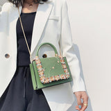 Xajzpa - Vintage Flower Lace Handbags Women's Crossbody Bags Fashion Gold Chain Ladies Messenger Bag Evening Clutch Female Purses