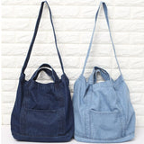 Xajzpa - New Denim Bag Neutral And Women Canvas Bag Large Shopping Bag Art Student Bag Unisex Shoulder Bag