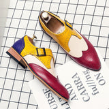 Xajzpa - Luxury Men's Brogue Shoes Men Casual Formal Business leather Shoes Men Color Matching Wedding Shoes Italian Dress banquet Shoes