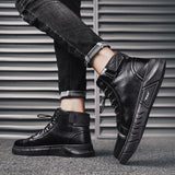 Xajzpa - New Trend Men's Martin Boots Fashionable and Comfortable Warm Men's Shoes Fashionable All-match Casual Boots