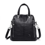 Xajzpa - Hot Leather Luxury Handbags Women Bags Designer Multifunction Shoulder Bags For Women Travel Back Pack Mochila Feminina Sac