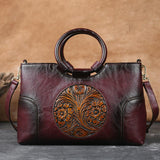 Xajzpa - New High Quality Leather Women Handbag Retro Handmade Embossed Shoulder Bag For Women Large Capacity Female Messenger Bags