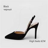 Xajzpa - Women Sandals High Heels Summer Brand Woman Pumps Thin Heels Party Shoes Pointed Toe Slip On Office Ladie Dress Shoe Plus Sizede