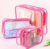 Xajzpa - 3PCS PVC Travel Transparent Cases Clothes Toiletries Storage Bag Box Luggage Towel Suitcase Pouch Zip Bra Cosmetics  Organizer