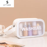 Xajzpa - PU Women Travel Storage Bag Cosmetic Bag Makeup Bag Travel Organizer Bags Waterproof Washbag Transparent Cosmetic Cases