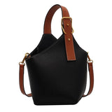 Xajzpa - Vintage Tote Bucket Bag PU Leather Crossbody Shoulder Bags for Women Summer Simple Handbags and Purses Female