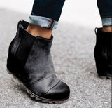 Xajzpa - Women Winter Slip On Wedge Boots