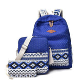 Xajzpa - Preppy Canvas Hemp Boho/Aztec Stripe Multi Pocket Backpack Hippie/Tribal Laptop Bags Bohemia Set