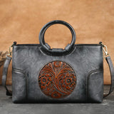 Xajzpa - New High Quality Leather Women Handbag Retro Handmade Embossed Shoulder Bag For Women Large Capacity Female Messenger Bags