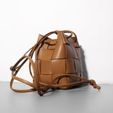 Xajzpa - Mini Drawstring Bucket Bag Luxury Designer Women&#39;s Shoulder Bag Cow Leather Small Handbags Fashion CrossBody Bag High Quality